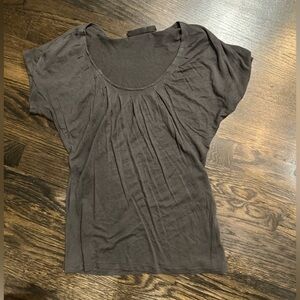 Vintage Y2K The Limited Women’s Scoop Neck Short-Sleeved Tee Ruching Gray, XS